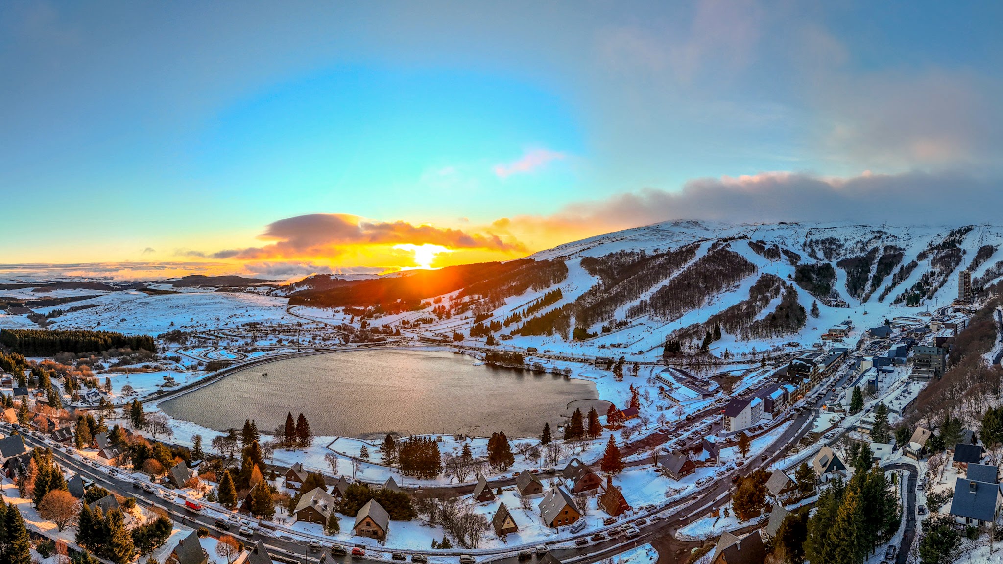 Super Besse, coucher de soleil, le 24 décembre